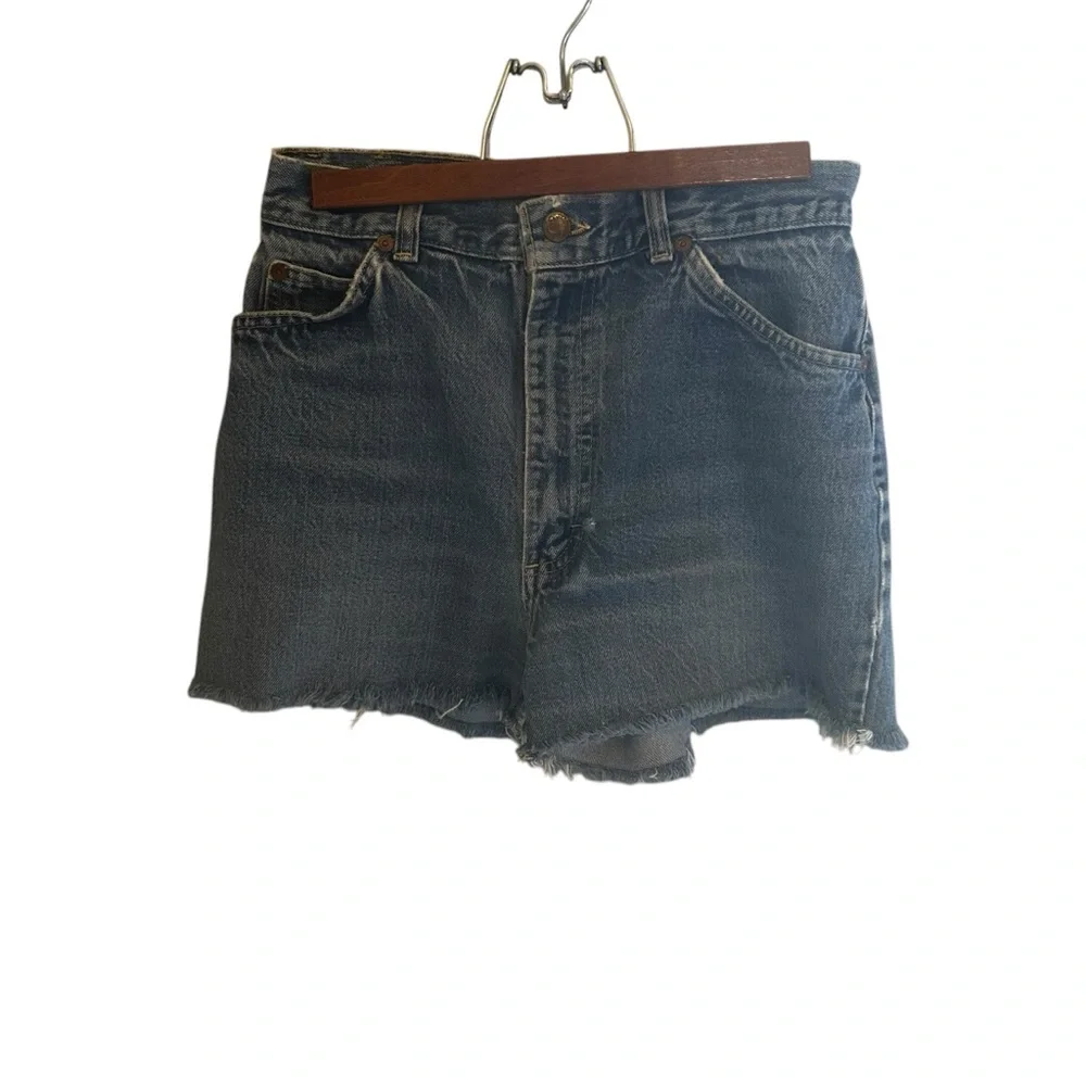 Lee vintage denim shorts junior sz 11 women 2/4 frayed 90s blue boho hippie USA - Picture 11 of 16